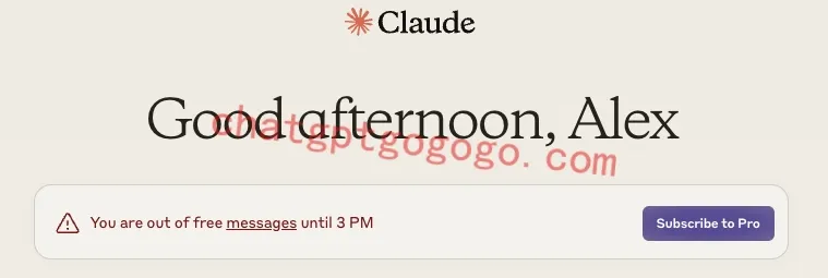 Claude提示You are out of free messages