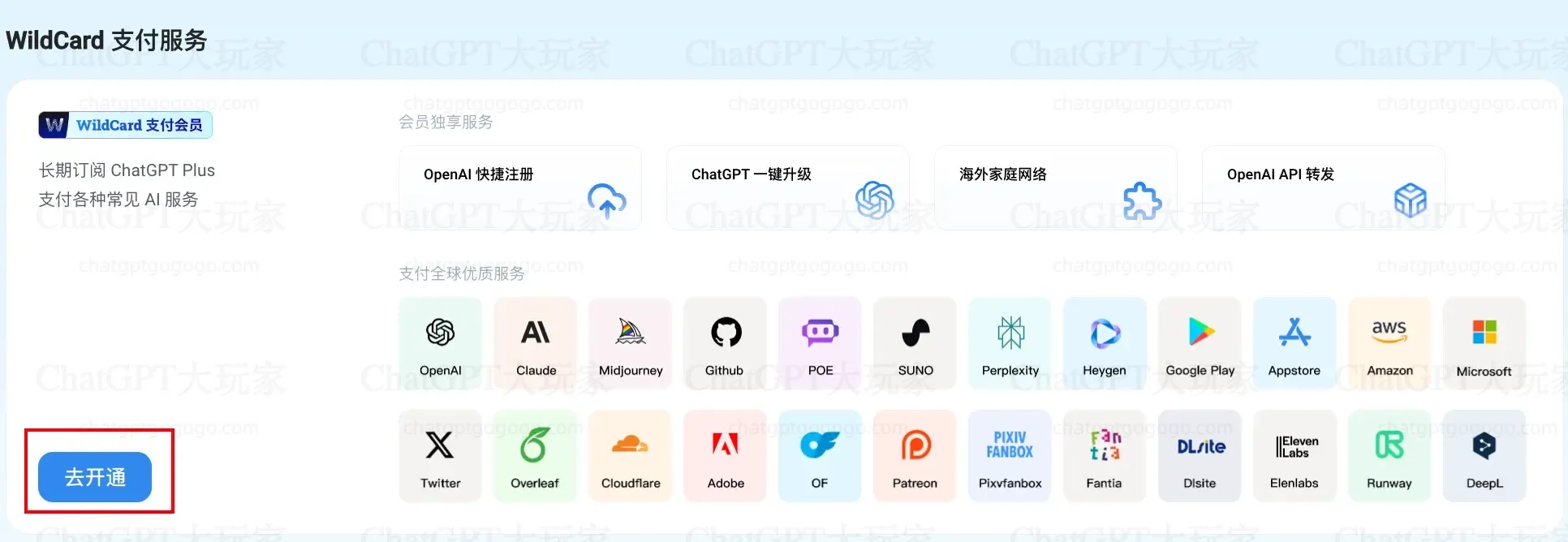 ChatGPT功能对比